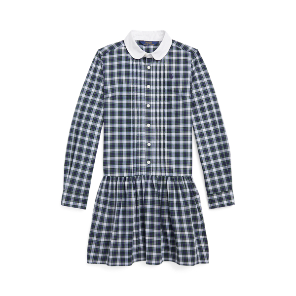 Plaid Stretch Poplin Shirtdress
