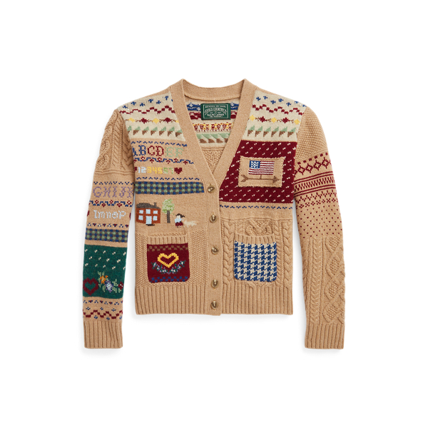 C&aacute;rdigan de lana en punto de intarsia