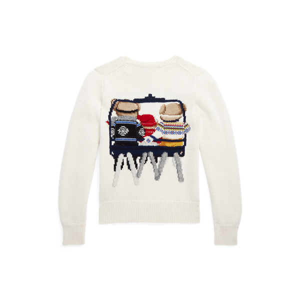 Clubhouse Cream Polo Bear Cotton Jumper Girls 7-14 Years 2