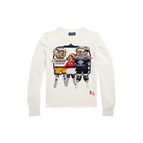 Camisola de malha de algod&atilde;o com Polo Bear