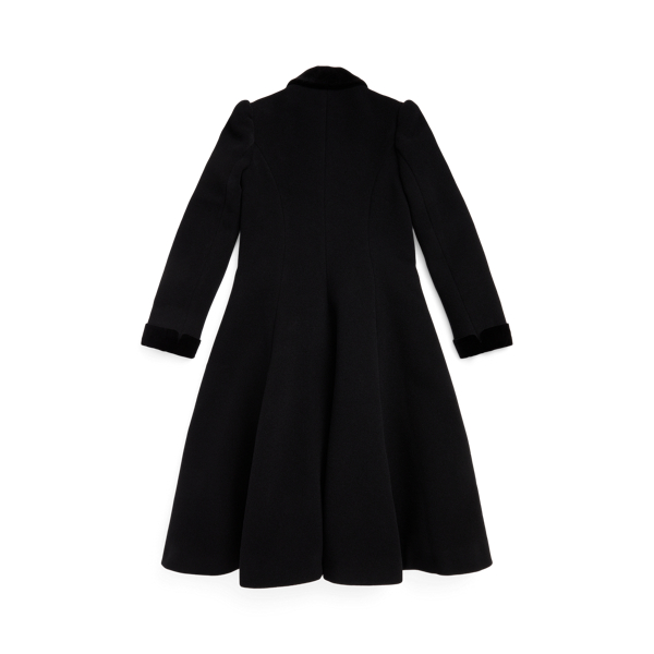 Wollmantel mit Samtbesatz Girls 7-14 Years in Black 2