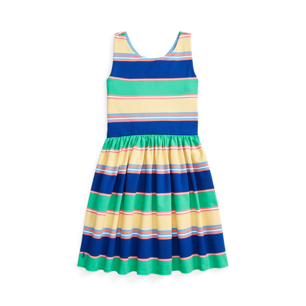 Striped Crossback Stretch Jersey Dress