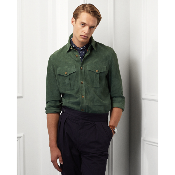 Green long wool dress with mandrain collar 5536