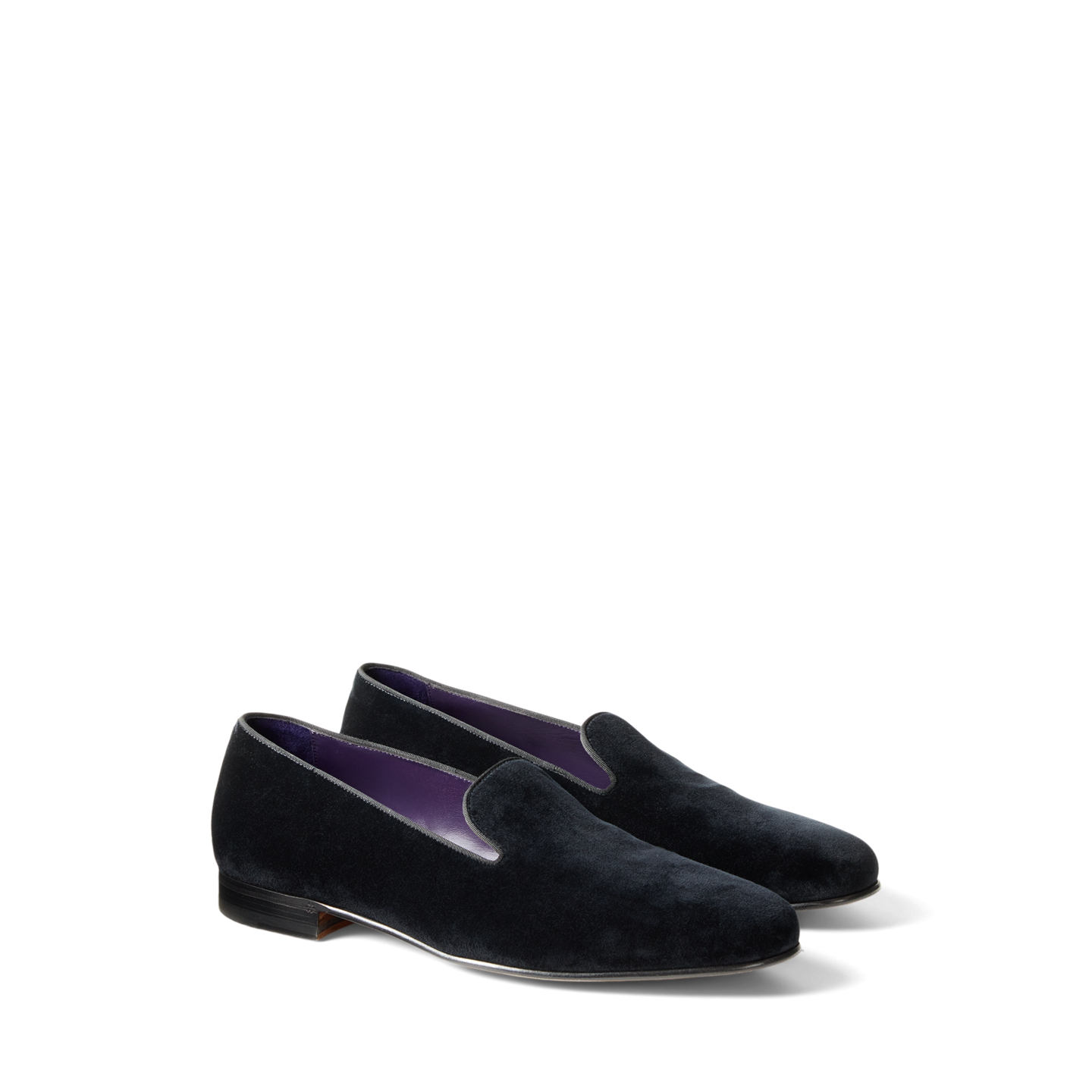 Мужские тапочки Ralph Lauren Alonzo Velvet Slipper, цвет: Чёрный — фото 2