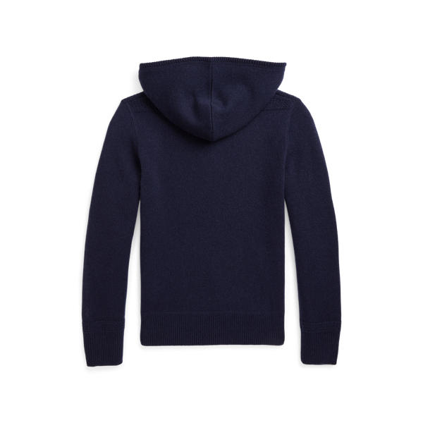 Hunter Navy Washable Cashmere Hooded Jumper Boys 6-14 Years 3