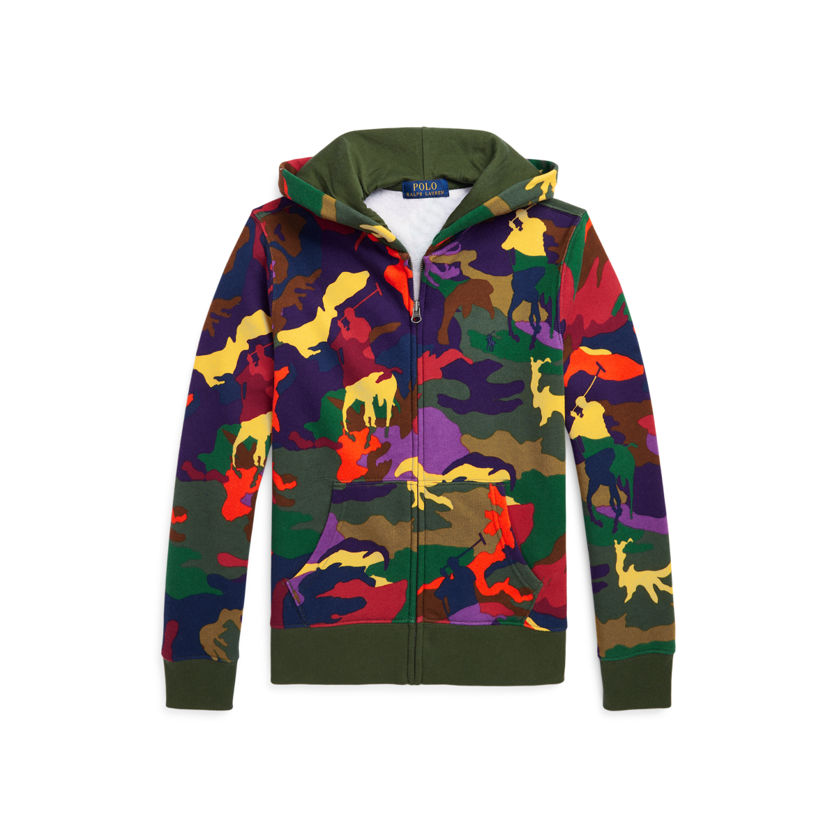 Polo Pony Camo Fleece Full Zip Hoodie