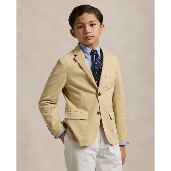 Tan Stretch Chino Suit Jacket Boys 8-20 1