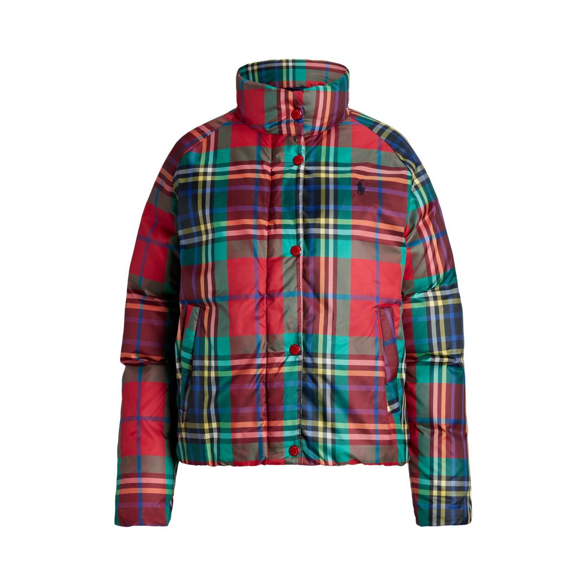 Plaid Water Resistant Down Jacket