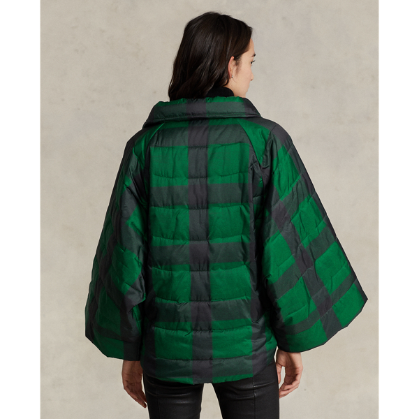 Green/ Black Plaid Plaid Quilted Poncho Polo Ralph Lauren 5