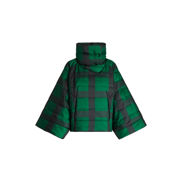 Green/ Black Plaid Plaid Quilted Poncho Polo Ralph Lauren 2