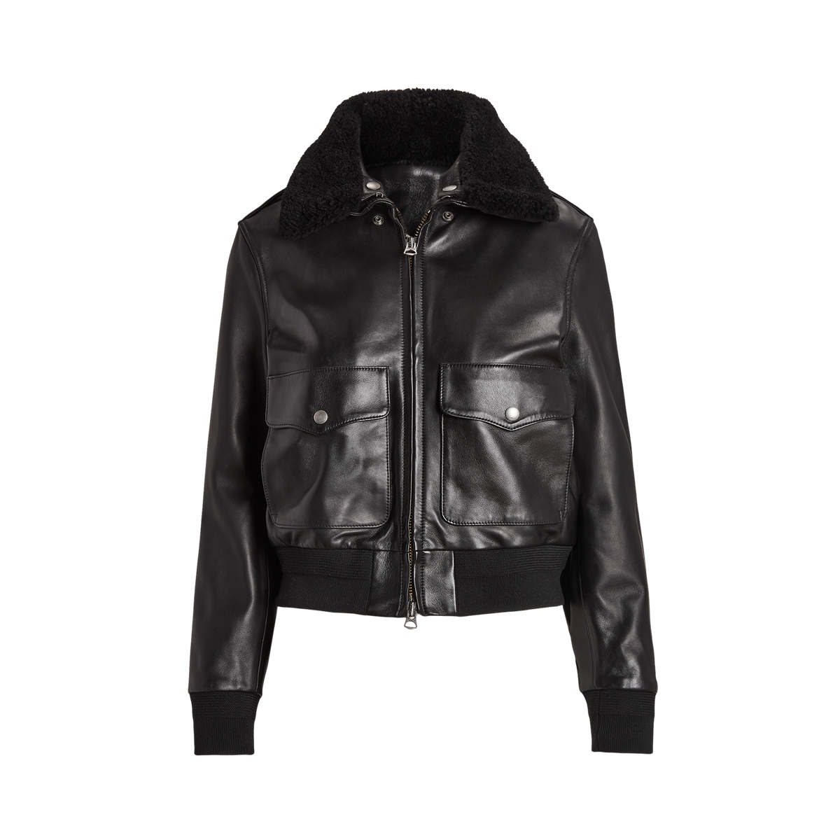 Ralph lauren leather jacket womens online