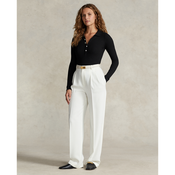 Lang&auml;rmliges geripptes Polohemd Polo Ralph Lauren in Schwarz 3