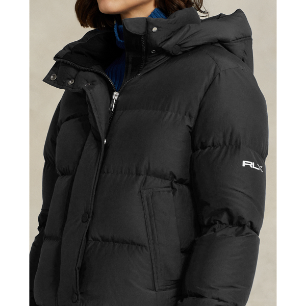 Polo Black Water-Resistant Down Hooded Jacket RLX 5