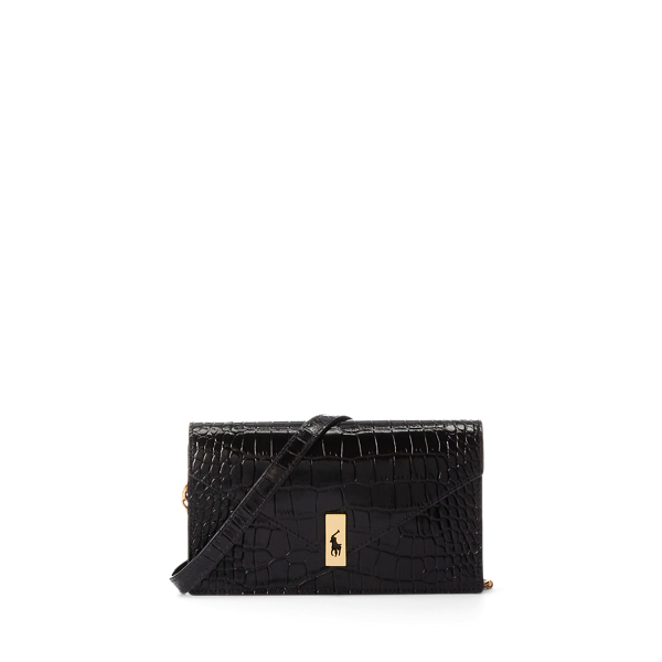Portefeuille et sac Polo ID gaufr&eacute; croco/cha&icirc;ne
