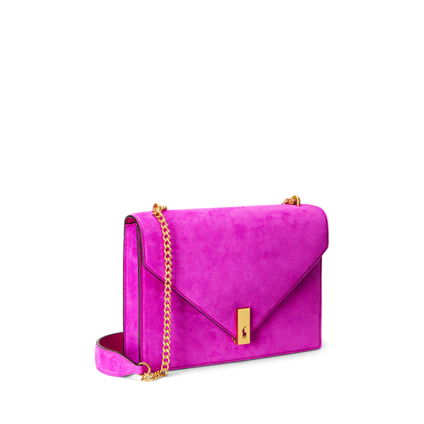 Bright Orchid Polo ID Suede Envelope Bag Polo Ralph Lauren 3