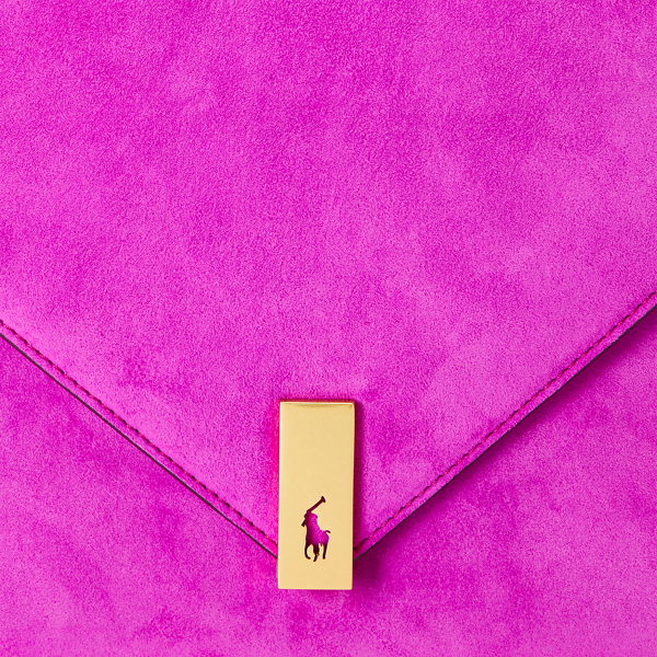 Bright Orchid Polo ID Suede Envelope Bag Polo Ralph Lauren 6