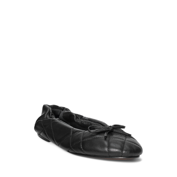 Ballerinas aus gestepptem Lammleder Polo Ralph Lauren in Schwarz 2