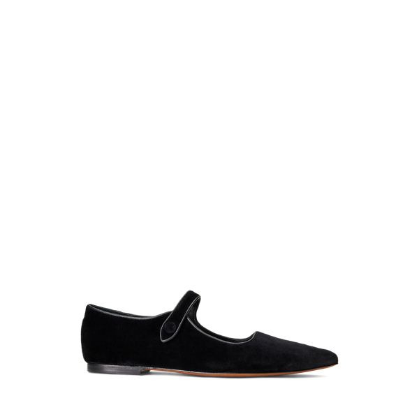 Velvet Mary Jane Pointed Flats Ralph Lauren Australia