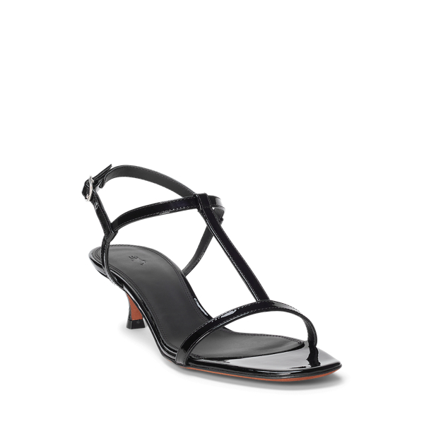 Lackleder-Sandale mit Kitten-Heel Polo Ralph Lauren in Schwarz 2