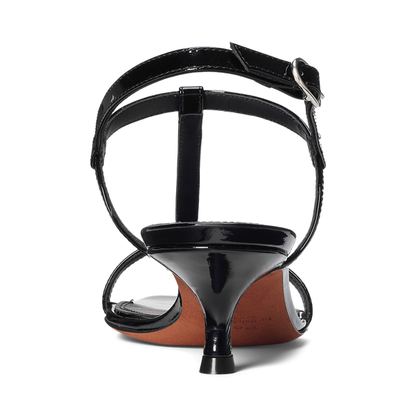 Lackleder-Sandale mit Kitten-Heel Polo Ralph Lauren in Schwarz 3