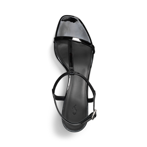 Lackleder-Sandale mit Kitten-Heel Polo Ralph Lauren in Schwarz 4