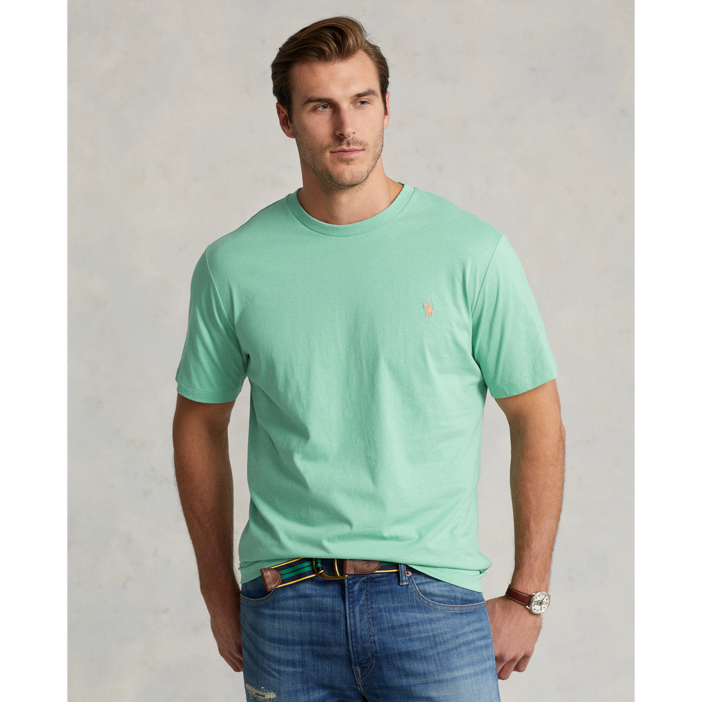 Мужская футболка Ralph Lauren Jersey Crewneck, цвет: Celadon — фото 4