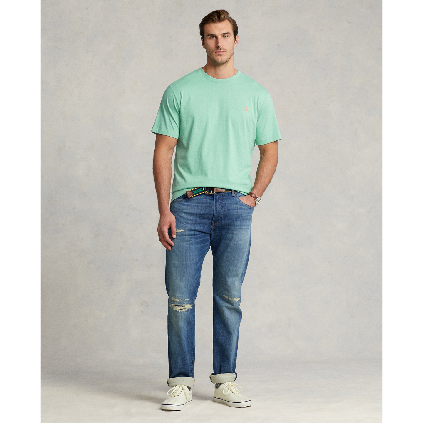 Мужская футболка Ralph Lauren Jersey Crewneck, цвет: Celadon — фото 1