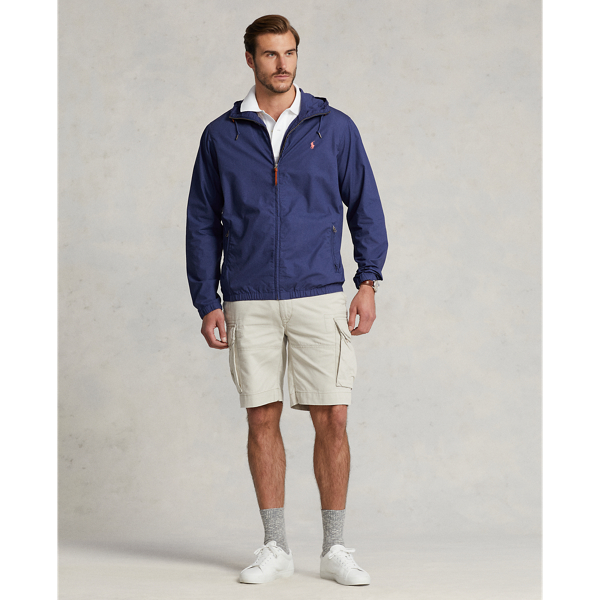 Light Navy Poplin Hooded Jacket Big & Tall 4