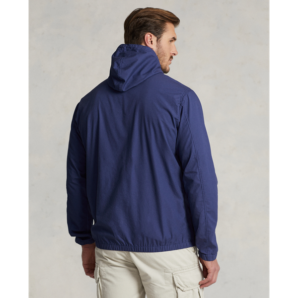 Light Navy Poplin Hooded Jacket Big & Tall 5