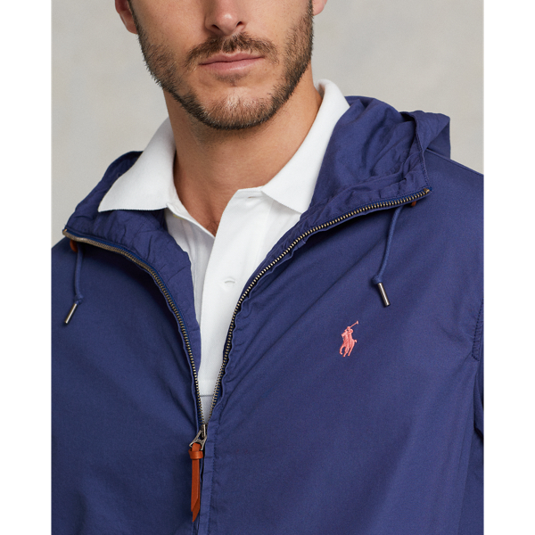 Light Navy Poplin Hooded Jacket Big & Tall 6