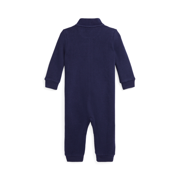 Refined Navy French-Rib Cotton Coverall Baby Boy 2