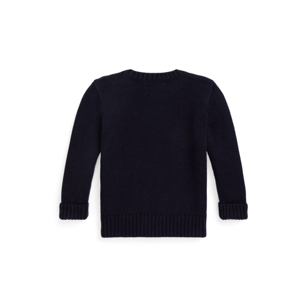 Navy Polo Bear Cotton Jumper Baby Boy 2