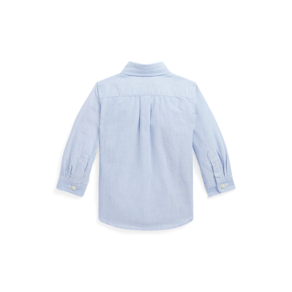 Baumwolloxfordhemd mit Polo Bear Baby Boy in Blau mit Bear bestickt 2