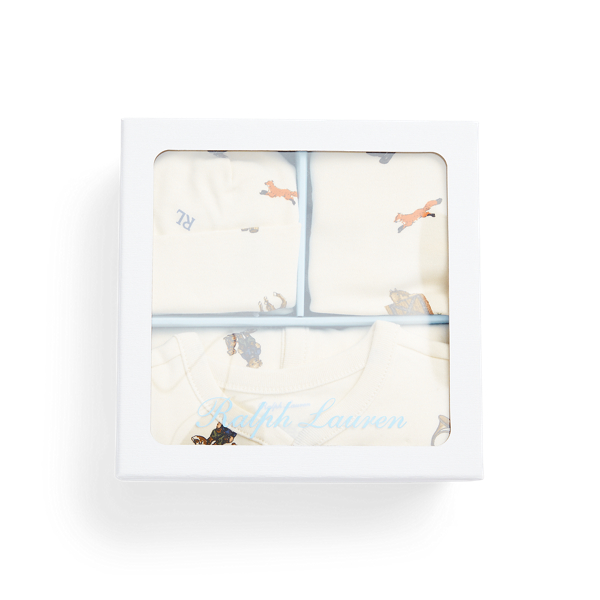 Polo Bear Cotton Three-Piece Gift Set Baby Boy 1