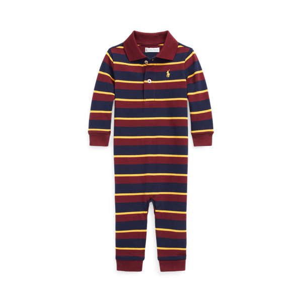 Tutina polo in piqu&eacute; di cotone a righe