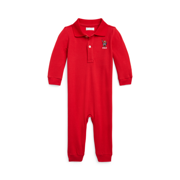 Polo Bear Cotton Mesh Polo Coverall Baby Boy 1