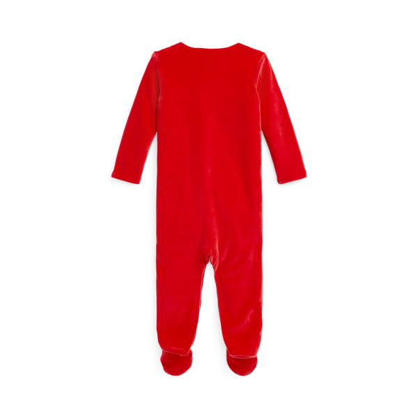 Veloursstrampler mit Polo Bear Baby Boy in RL Red 2