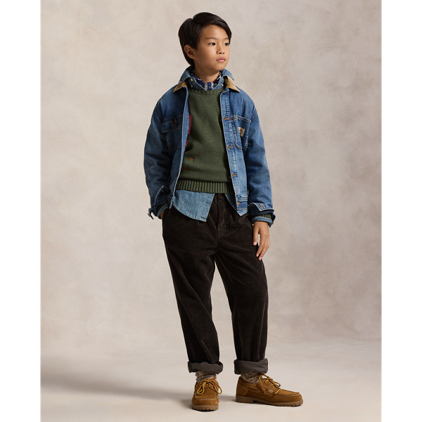 Corduroy-Collar Denim Jacket