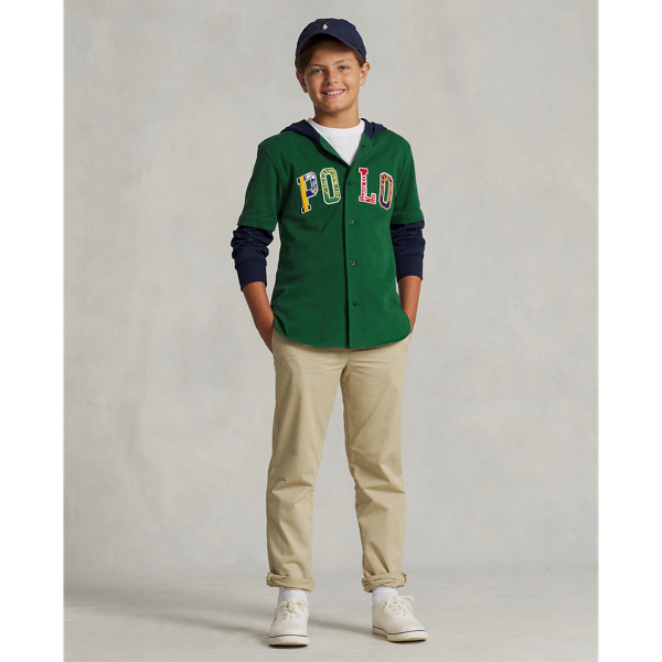 New Forest Logo Cotton Hooded Baseball Jersey Boys 8-20 4