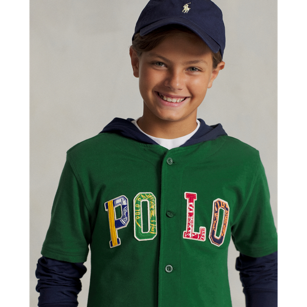 New Forest Logo Cotton Hooded Baseball Jersey Boys 8-20 5