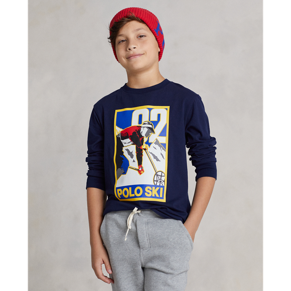 Cruise Navy Langarm-T-Shirt Polo Ski aus Baumwolle Boys 6-14 Years 1