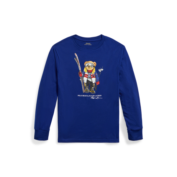 Polo Bear Cotton Jersey Long Sleeve Tee for Boys Ralph Lauren UAE