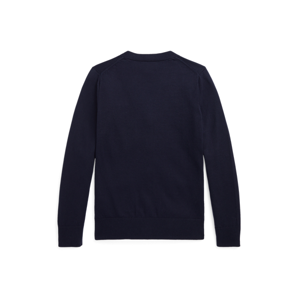 RL Navy Cotton V-Neck Cardigan Boys 8-20 2