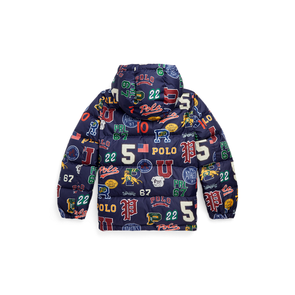 Doudoune à capuche hydrofuge à motif Boys 6-14 Years en Mélange de lettres 3