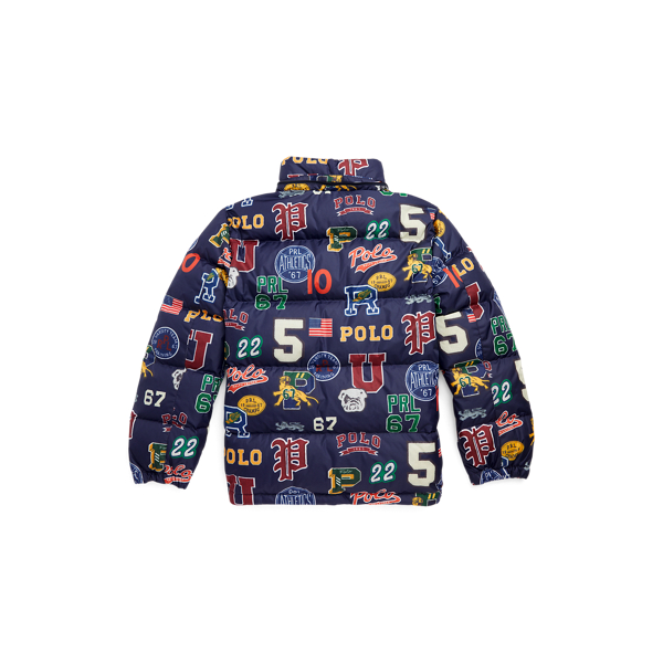 Doudoune à capuche hydrofuge à motif Boys 6-14 Years en Mélange de lettres 7