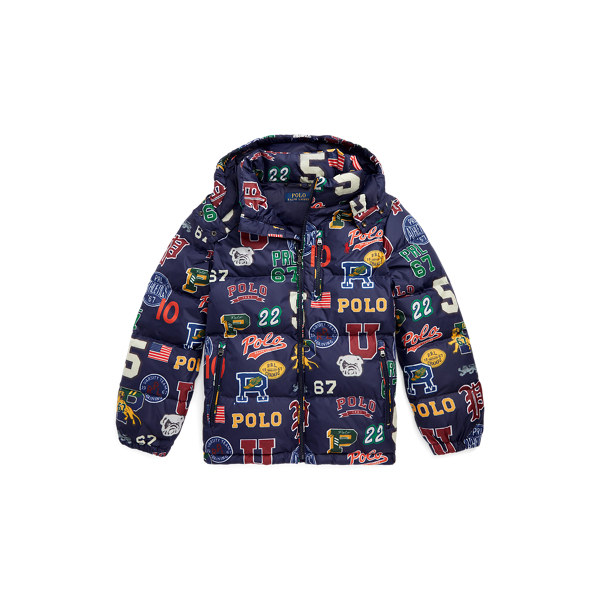 Doudoune à capuche hydrofuge à motif Boys 6-14 Years en Mélange de lettres 2