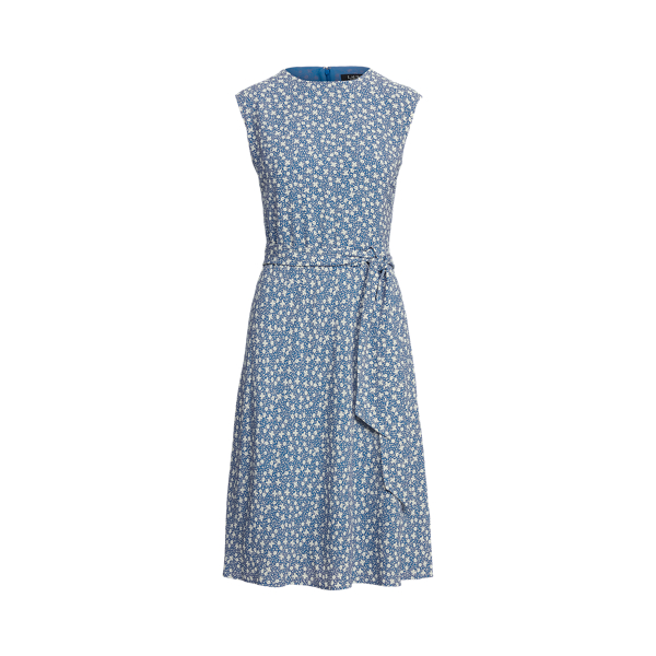 Floral Belted Crepe Dress Lauren 1