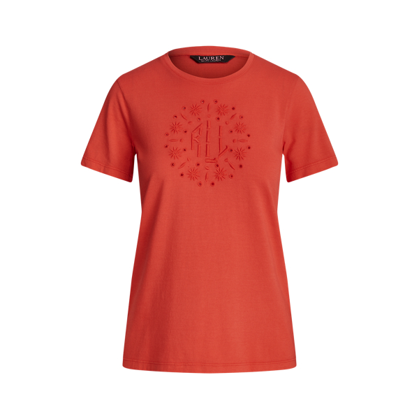 Eyelet Logo Jersey T-Shirt Lauren 1