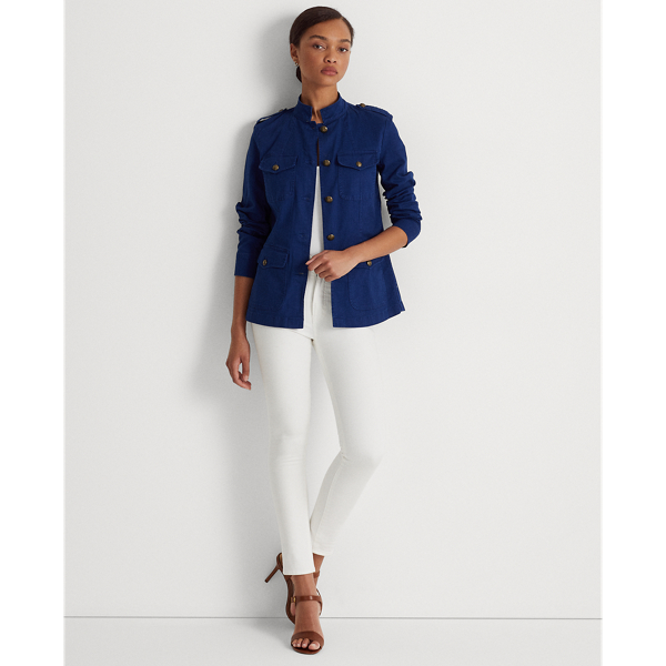 Veste de treillis à chevrons Lauren en Mer de Lapis 4