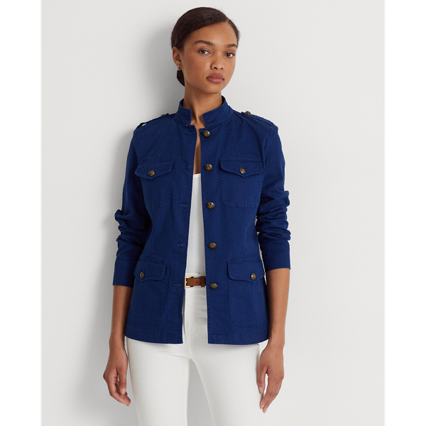 Feldjacke mit Fischgratmuster Lauren in Lapis Sea 1